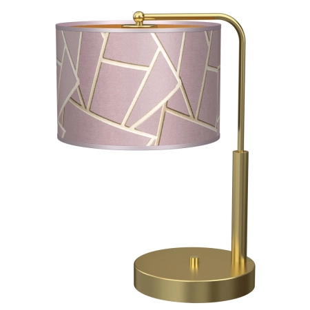 Złota lampka nocna z różowym abażurem MLP7592 z serii ZIGGY