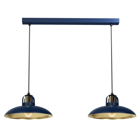 Podwójna lampa wisząca na listwie, niebieska MLP7715 z serii FELIX