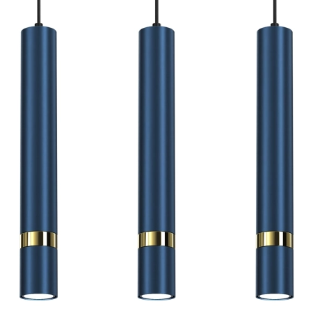 Lampa wisząca, trzy, niebieskie podłużne tuby MLP7726 z serii JOKER - 3