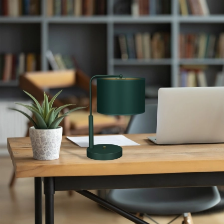 Zielona lampka stołowa z abażurem, do biura MLP7880 z serii VERDE - 3