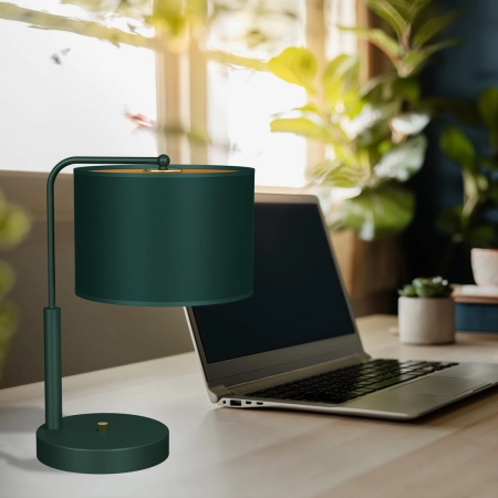 Zielona lampka stołowa z abażurem, do biura MLP7880 z serii VERDE - 4