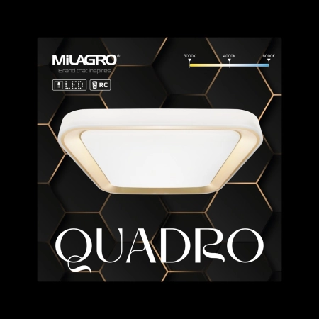 Biało-złoty plafon, zmienna barwa światła ML7933 z serii QUADRO - 4