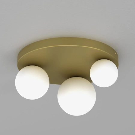 Złota lampa sufitowa z białymi kloszami MLP8395 z serii BIBIONE - 3