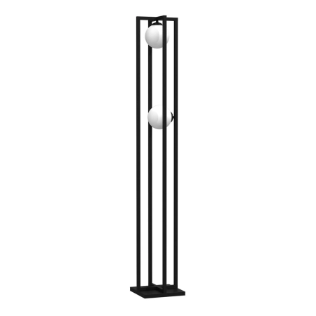 Czarna lampa podłogowa, prostokątne ramki MLP8572 z serii DIEGO