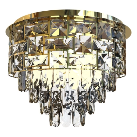 Złota, kryształowa lampa sufitowa, plafoniera ML8884 z serii LUXURIA