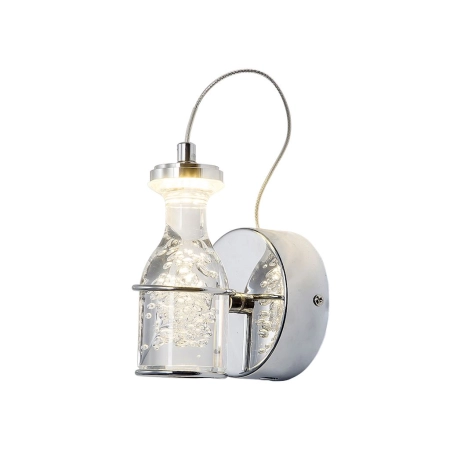Designerska, nietypowa, srebrna lampa ścienna LED ML303 z serii BOTTLE