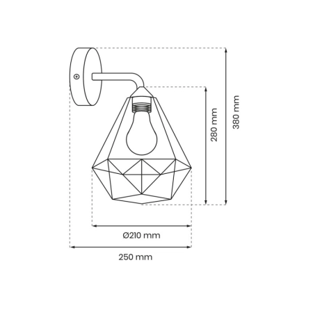 Industrialna lampa ścienna, druciany diament MLP7207 z serii BASKET - 4