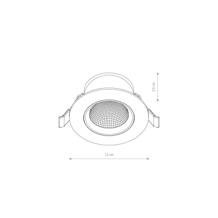 Podtynkowe białe oczko LED 10W 4000K ⌀11cm 10552 z serii EGINA LED - wymiary