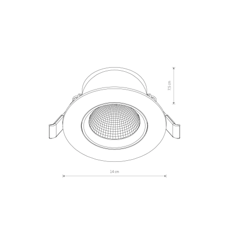 Okrągłe oczko podtynkowe LED 15W 4000K ⌀14cm 10558 z serii EGINA LED - wymiary
