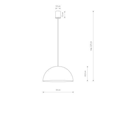Biała, minimalistyczna lampa wisząca ⌀33cm 10695 z serii HEMISPHERE - wymiary