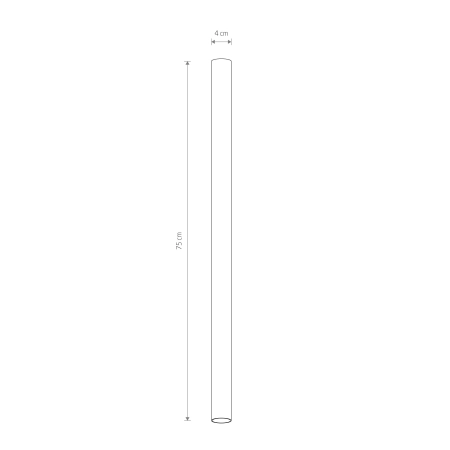 Długa, biała tuba downlight 75x4cm GU10 R35 10820 z serii FOURTY