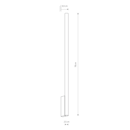 Minimalistyczna lampa ścienna tuba 78cm 2xG9 10832 z serii LASER - wymiary