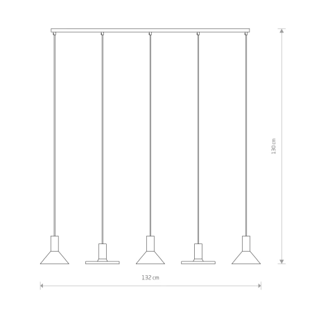 Designerska, liniowa lampa wisząca nad stół 10906 z serii HERMANOS - wymiary