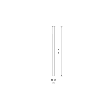 Dekoracyjny downlight, długa tuba spot 75x6cm G9 10911 z serii LASER - wymiary