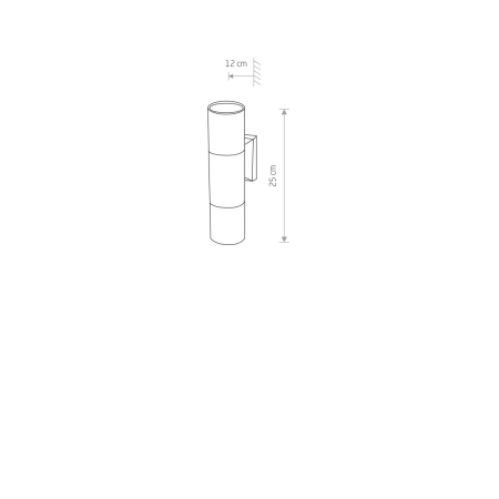Dwukierunkowy kinkiet zewnętrzny biała tuba 4426 z serii NEGRO - wymiary