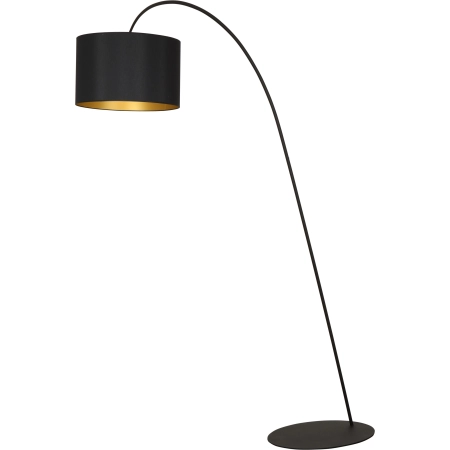 Lampa podłogowa typu łuk z czarno-złotym abażurem 4963 z serii ALICE