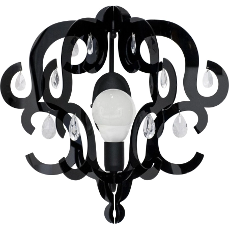 Elegancka, czarna lampa ścienna z kryształkami 5218 z serii KATERINA