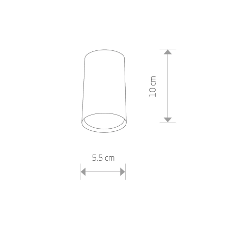 Spot krótka biała tuba natynkowa GU10 9,5cm do korytarza 5255 z serii EYE - wymiary