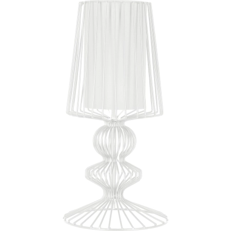 Lampa biurkowa wykonana z białego drutu z abażurem 5410 z serii AVEIRO