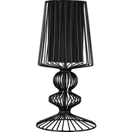 Designerska, czarna, niska lampa na szafkę nocną 5411 z serii AVEIRO