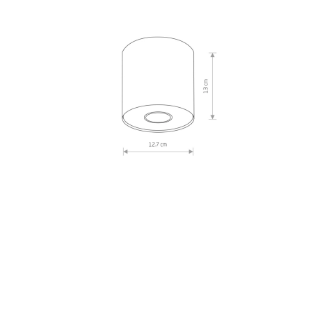 Biały downlight o wysokości 13cm na gwint GU10 6001 z serii POINT - wymiary