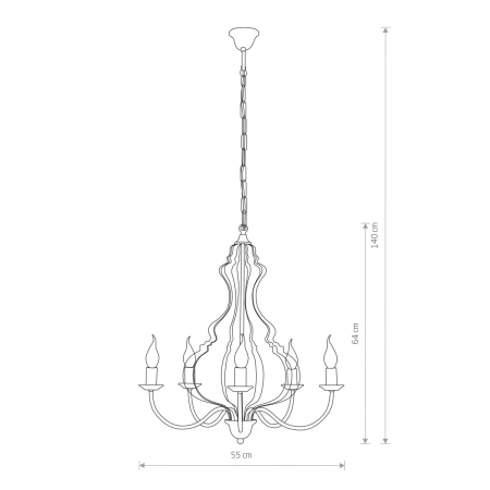 Dekoracyjna, świecznikowa lampa wisząca 6330 z serii MARGARET - wymiary