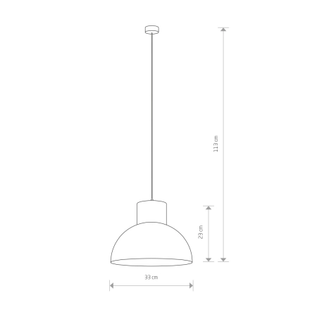 Lampa wisząca z kloszem imitującym beton, do kuchni 6510 z serii WORKS - wymiary