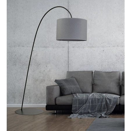 Łukowa, klasyczna lampa podłogowa z szarym abażurem 6818 z serii ALICE - wizualizacja