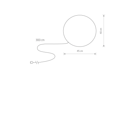 Geometryczna kula ogrodowa biała lampa zewnętrzna 6977 z serii CUMULUS - wymiary