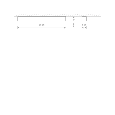 Podłużny, zaokrąglony plafon, w kolorze bieli 7546 z serii SOFT - wymiary