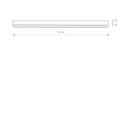 Biały plafon, podłużny, szerokość 120 cm, 22W 7556 z serii STRAIGHT - wymiary