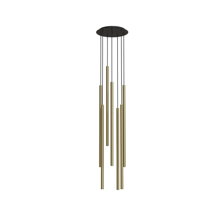 Minimalistyczna lampa wisząca ze złotymi tubami 7668 z serii LASER