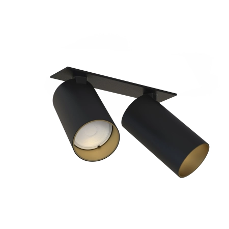 Czarno-złota lampa podtynkowa, dwa reflektory 7690 z serii MONO