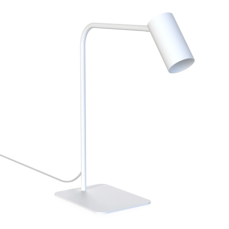Biała lampka biurkowa na żarówkę z trzonkiem GU10 7703 z serii MONO