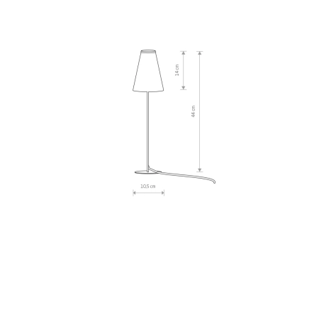 Granatowa lampa stołowa z kropkami na abażurze 8076 z serii TRIFLE - wymiary