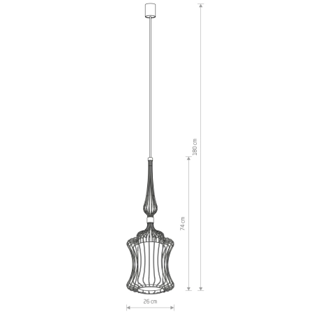 Gustowna regulowana lampa wisząca z drucianym kloszem 8870 z serii ABI - wymiary