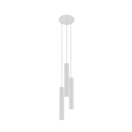 Biała lampa wisząca z trzema tubami idealna do salonu 8916 z serii EYE