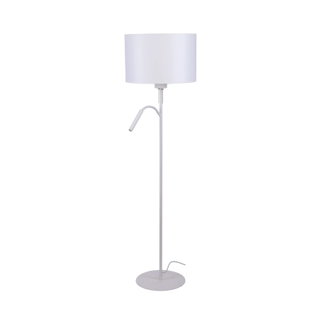 Biała, niezwykła lampa podłogowa z abażurem 9074 z serii HOTEL PLUS