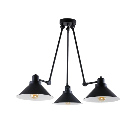 Industrialna, regulowana, czarna lampa sufitowa 9142 z serii TECHNO