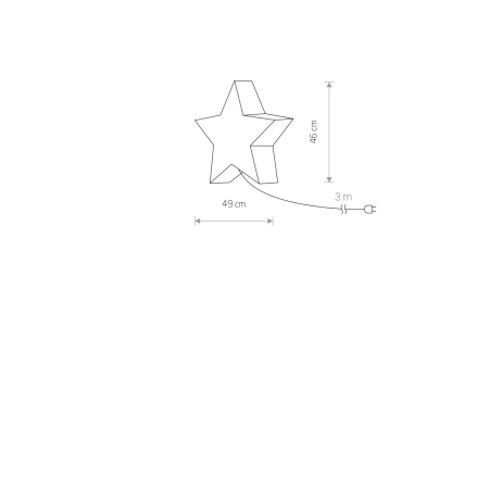Biała lampa ogrodowa, w kształcie gwiazdy, duży gwint 9426 z serii STAR - wymiary