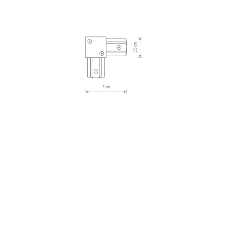Biały łącznik do szyny jednofazowej 9456 z serii PROFILE CONNECTOR - wymiary