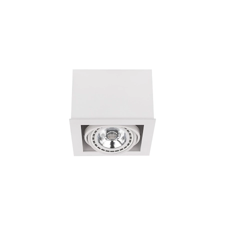 Biały downlight natynkowy, kształt prostopadłościanu 9497 z serii BOX
