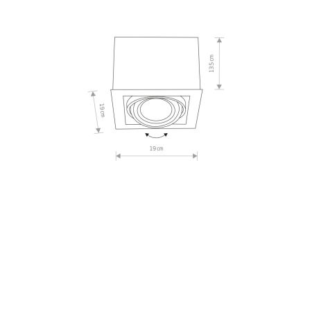 Biały downlight natynkowy, kształt prostopadłościanu 9497 z serii BOX - wymiary