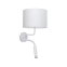 Biała lampa ścienna z materiałowym abażurem 9073 z serii HOTEL PLUS