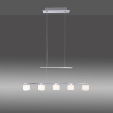 Srebrna lampa sufitowa LED - pięć źródeł LED 2209-55 z serii HYDRA 3
