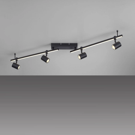 Czarna lampa sufitowa z regulowanymi ramionami 6525-18 z serii BARIK 3
