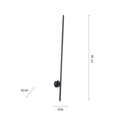 Modernistyczny, długi, czarny kinkiet LED 9407-18 z serii PURE-GRAFO 4