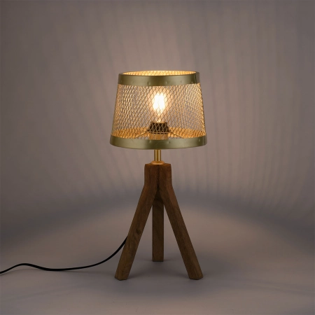 Drewniano-metalowa lampka stołowa 11423-60 z serii FREDERIK 3