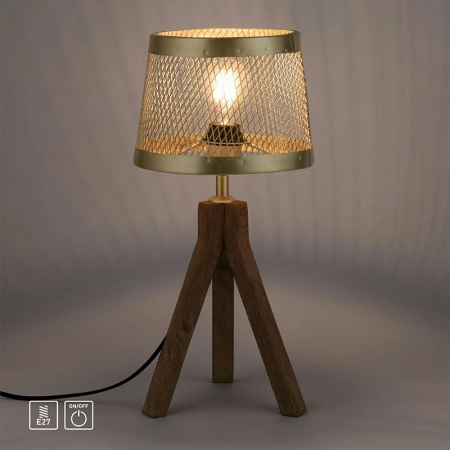 Drewniano-metalowa lampka stołowa 11423-60 z serii FREDERIK 6