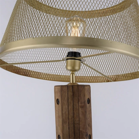 Loftowa, drewniana lampa podłogowa 11424-60 z serii FREDERIK 5
